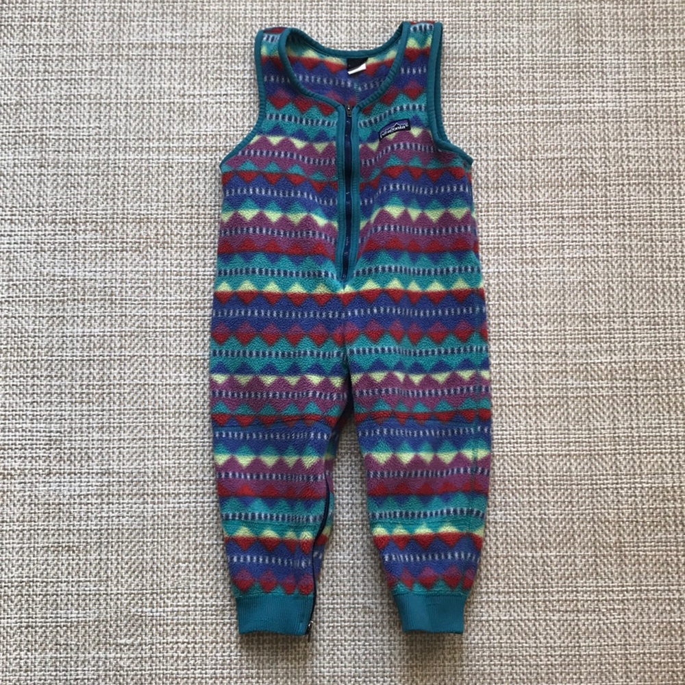 Vintage Patagonia Fleece Overalls (size 3T)
